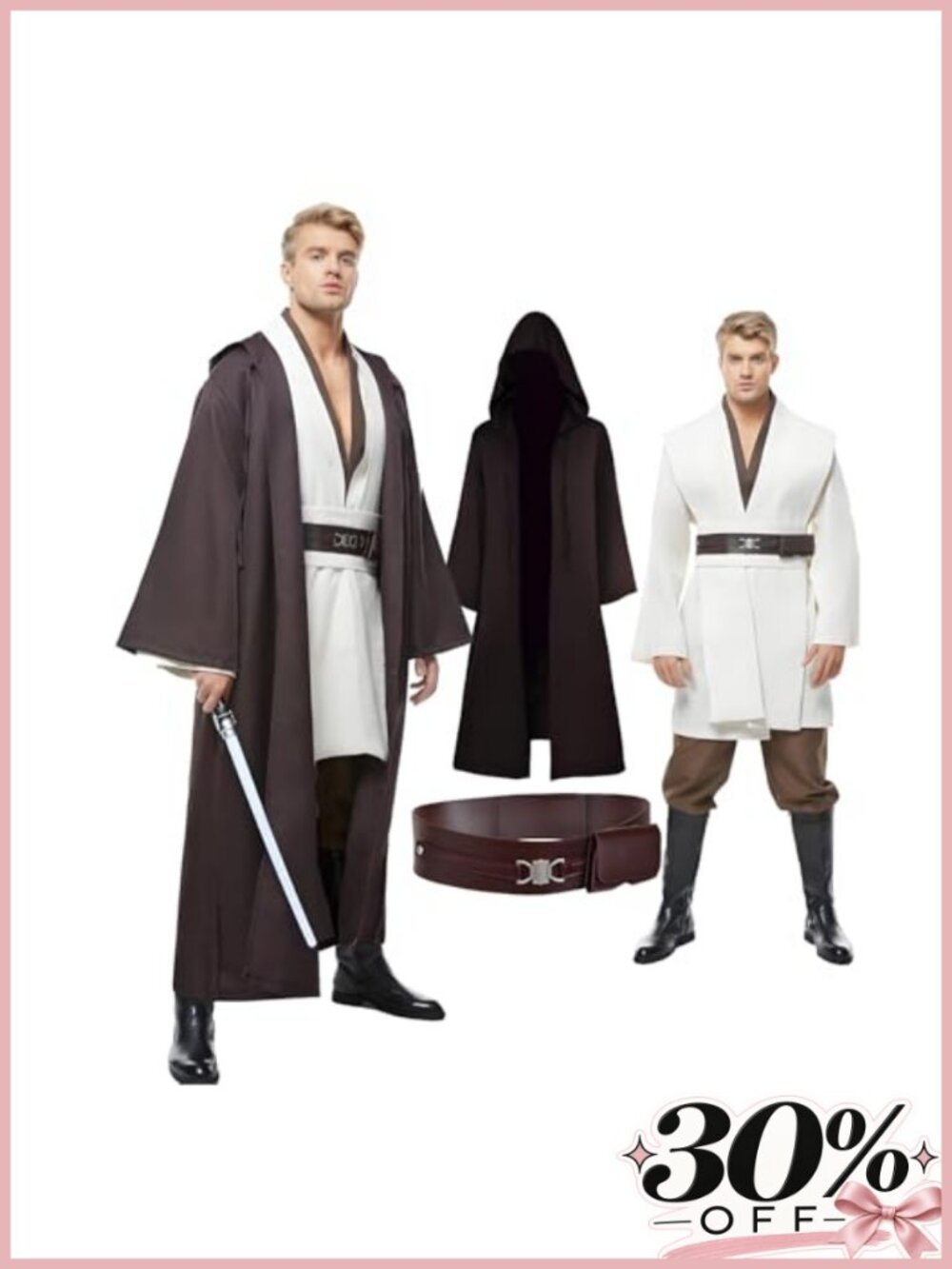Men's Cosplay Tunic Costume Hooded Robe Uniform Halloween